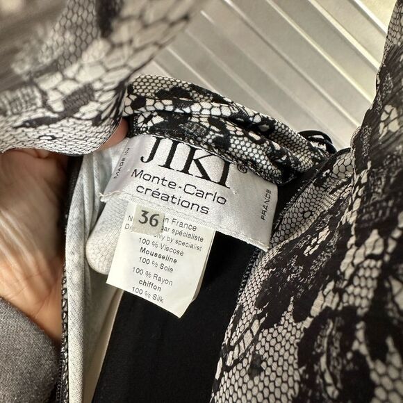 Jiki Monte Carlo France Vintage Chiffon Silk Slit Bell Bottom Pants & Tie Blouse - Picture 15 of 16